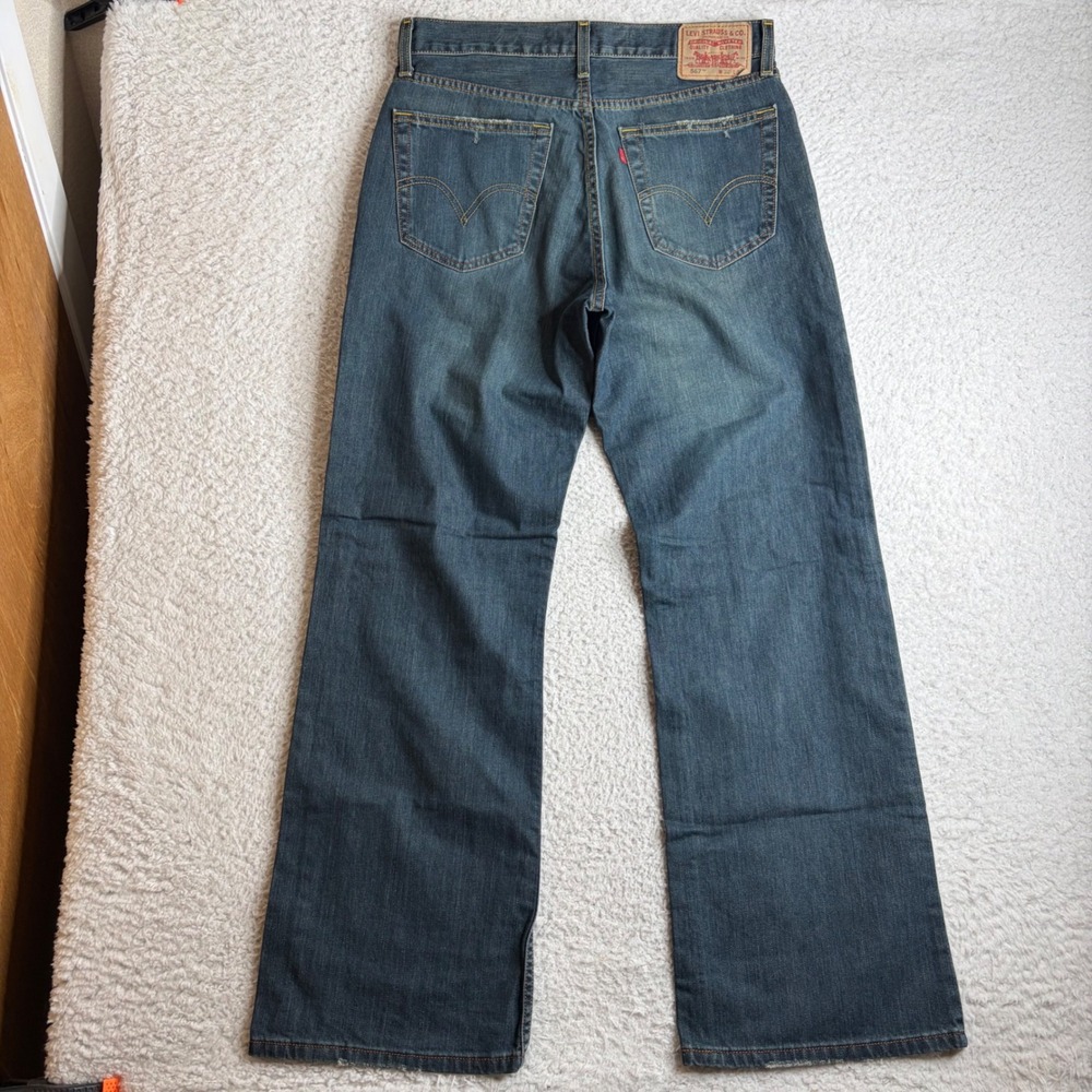 NEW Levis 567 Y2K Loose Boot Cut Jeans Mens 32x32 Blue Denim Relaxed Fit New